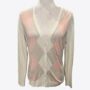 Brooks Brothers Cream and peach Argyle Sweater